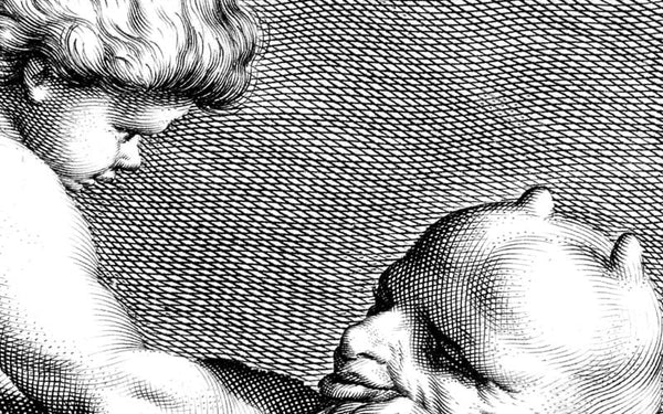 Love overpowers Pan by Jacob Matham, 1594-1598