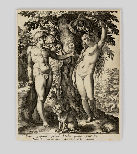 Adam and Eve and the Serpent, Hendrick Goltzius, 1585
