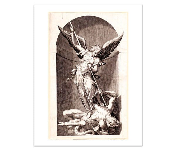 Archangel Michael killing the devil - Anonymous