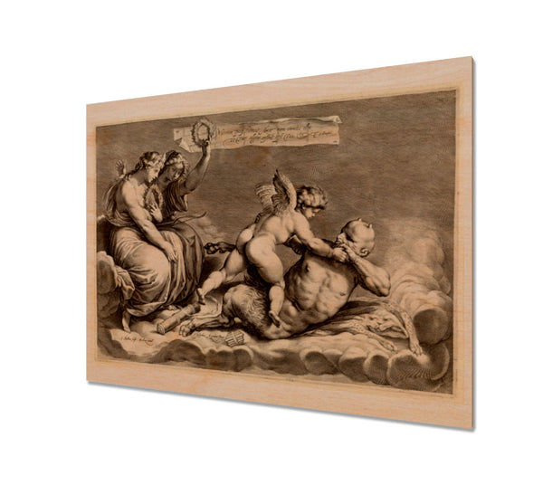 Love overpowers Pan by Jacob Matham, 1594-1598